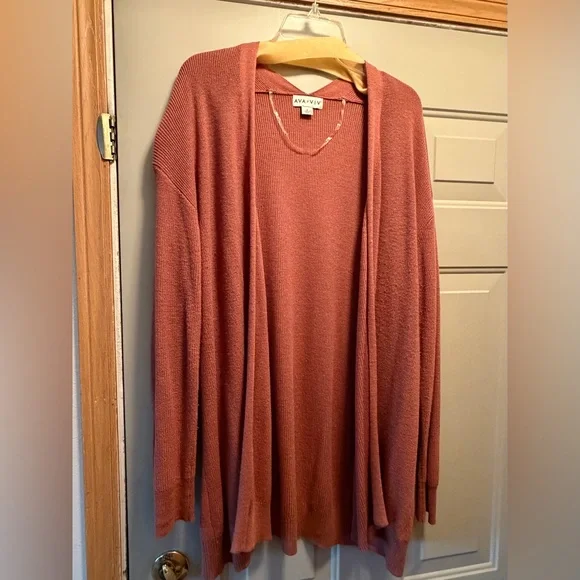 Ava & Viv Women's Long Cardigan, Size 1X - Picture 2 of 7